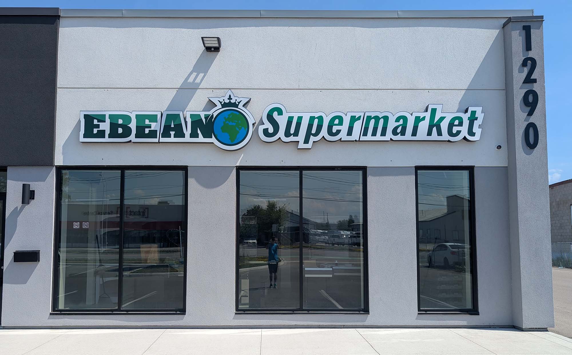 EBEAN Supermarket storefront signage